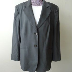Talbots Tailored Khaki Green Long 2-Button Wool Jacket - Size 12W